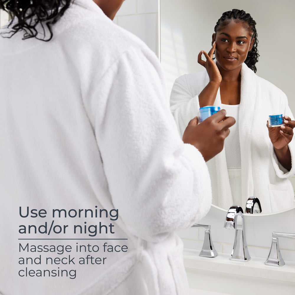 Eucerin Immersive Hydration Night Gel dermatologist-recommended branding reinforces trusted daily moisture.