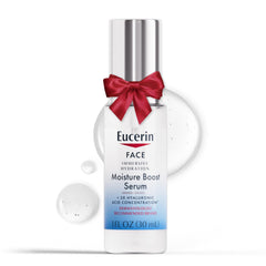 Eucerin Immersive Hydration Serum bottle on a clean vanity for daily hydration