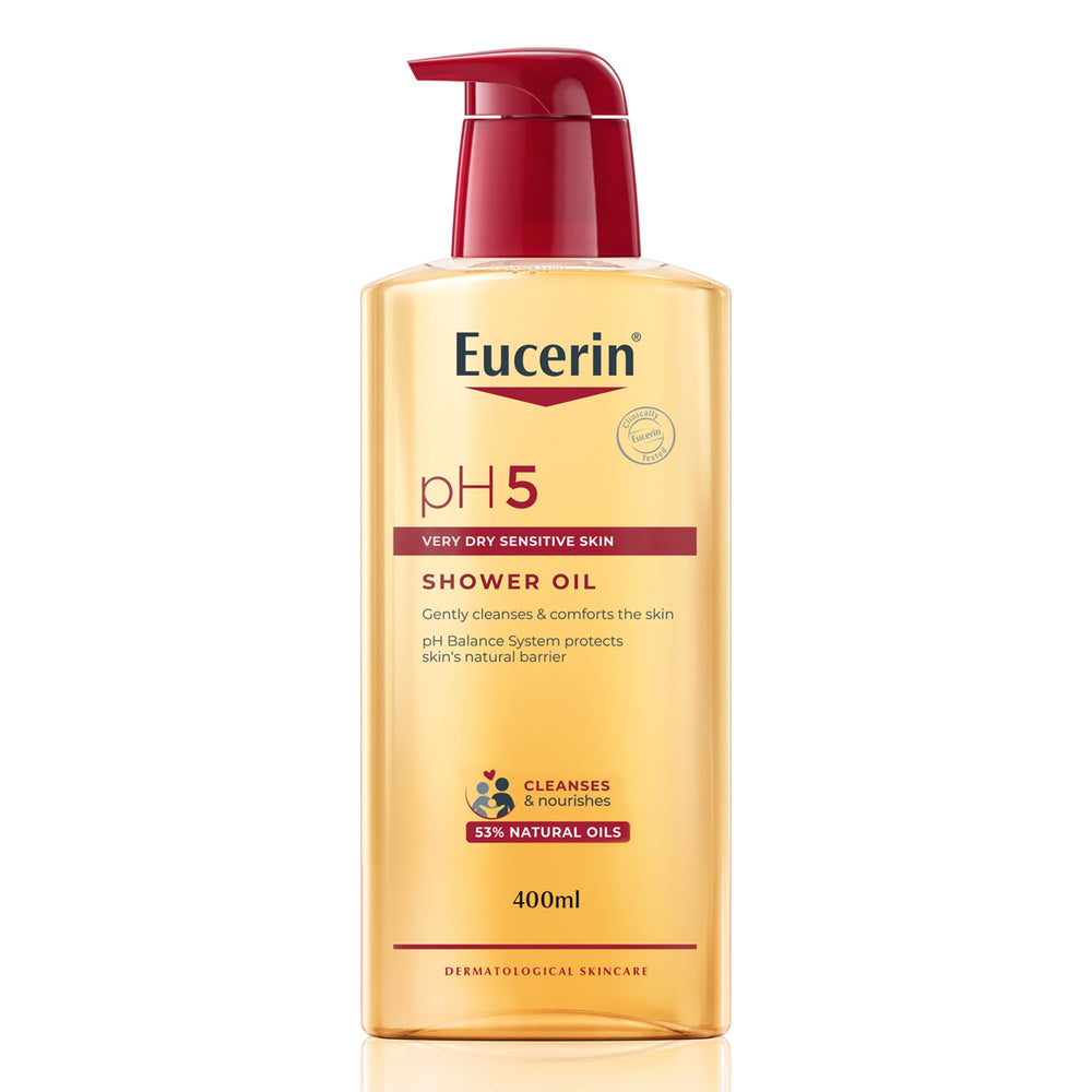 Eucerin pH5 Shower Oil 400ml bottle for gentle cleansing on sensitive skin.