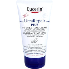 Eucerin Repairing Hand Cream texture image highlighting nourishing, non-greasy feel.