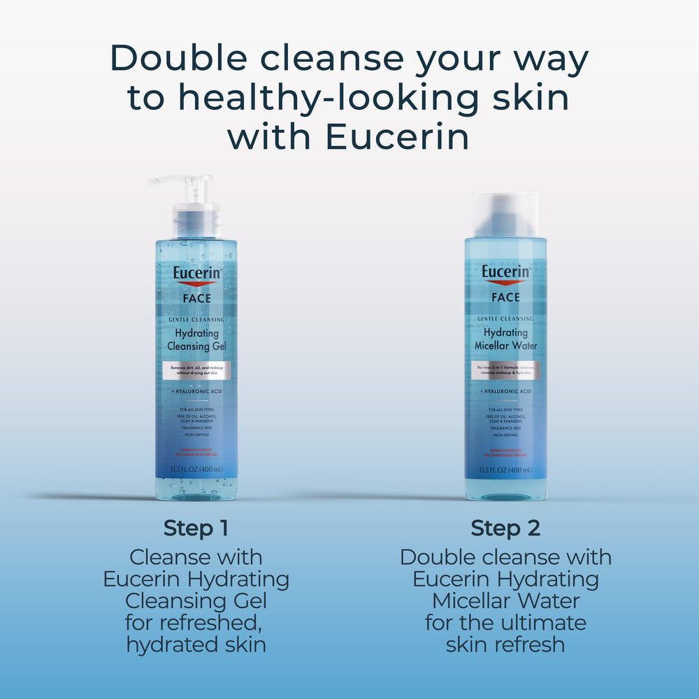 Eucerin: sin aceite ni alcohol, limpieza delicada.
