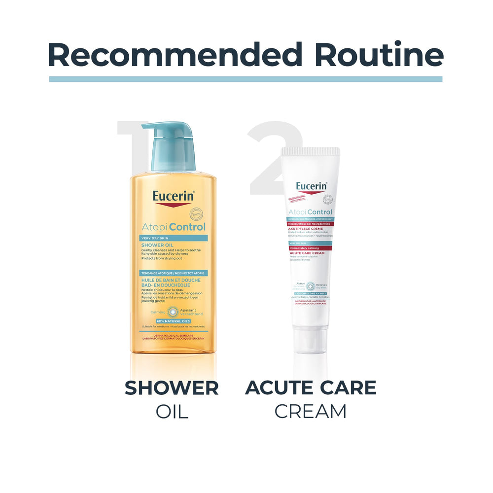 Eucerin skin barrier swatch with AtopiControl illustrates nourishing care for sensitive skin