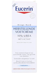 Close-up of applying Eucerin UreaRepair Plus Foot Cream on skin for soothing moisture.