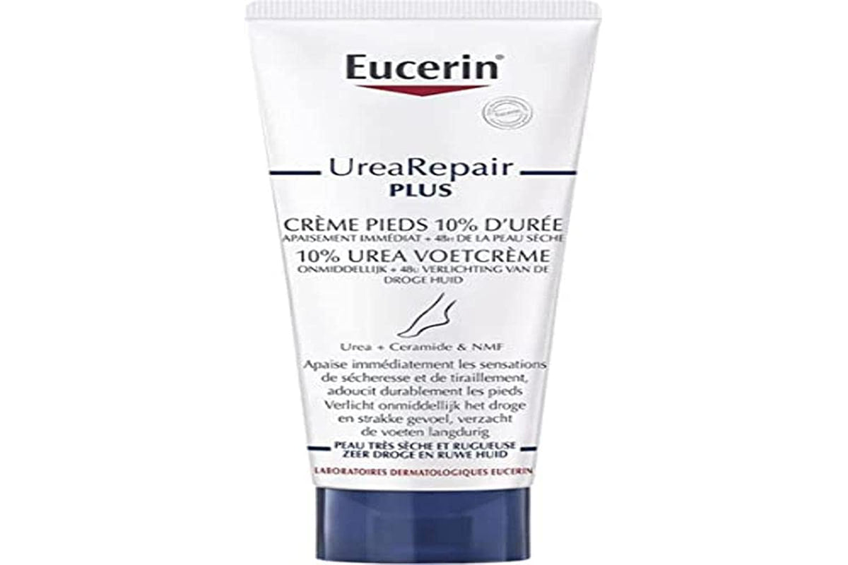 Eucerin UreaRepair Plus Foot Cream 100ml tube provides deep hydration for very dry feet.