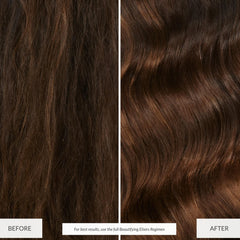 Eufora Beautifying Elixirs Bodifying Shampoo close-up shows color-treated hair protection and vibrant shine