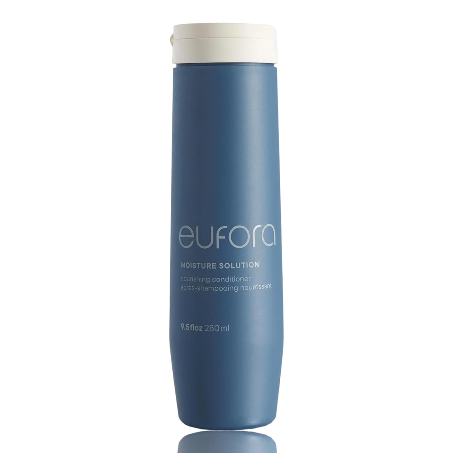 Eufora Moisture Solution Nourishing Conditioner bottle delivering deep hydration for damaged hair.