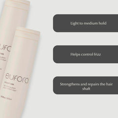 Eufora Sculpture Light Styling Glaze during blow-dry to add volume and body.