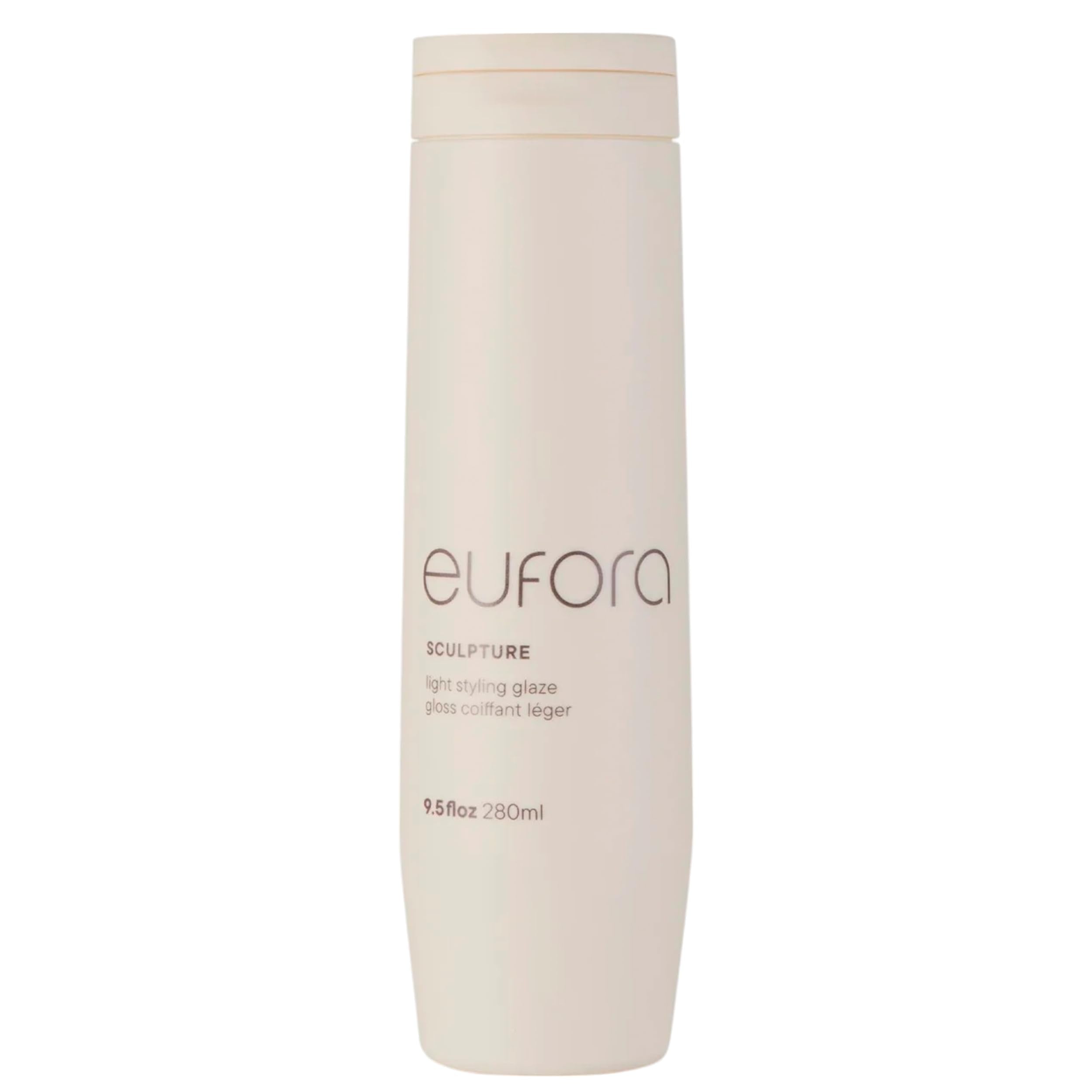 Eufora Sculpture Light Styling Glaze bottle with pump delivering flexible hold for versatile looks.