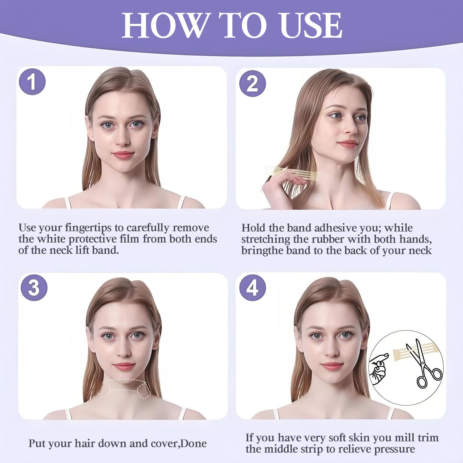 EUGYSENCE neck lift tape secure-all-day hold supports smoother jawline feel.