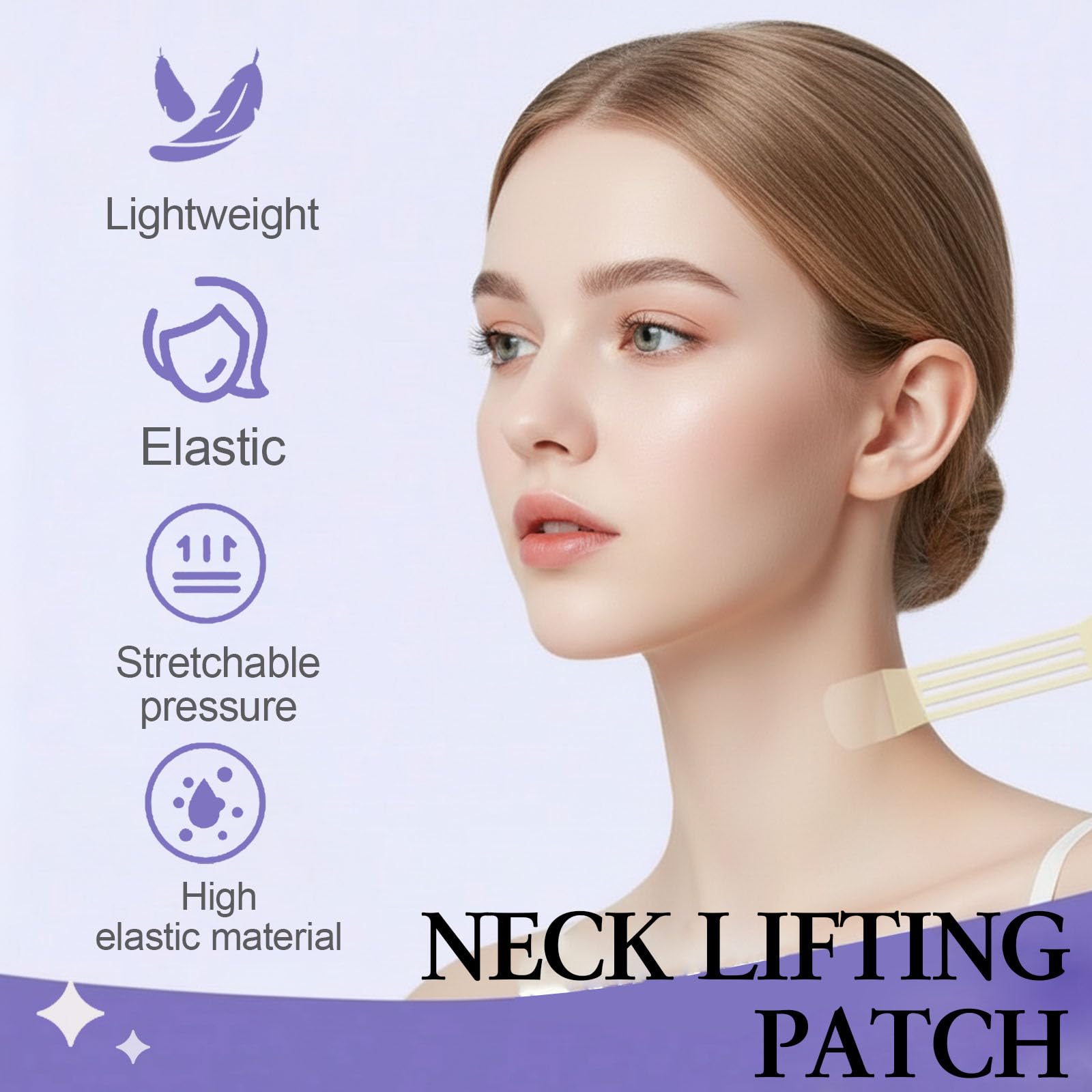 EUGYSENCE neck lift tape pre-cut strips for quick, clean placement.