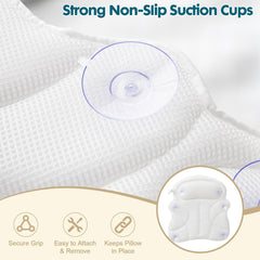 EULAXLAB easy-clean bathtub pillow is machine washable and comes with a protective bag.