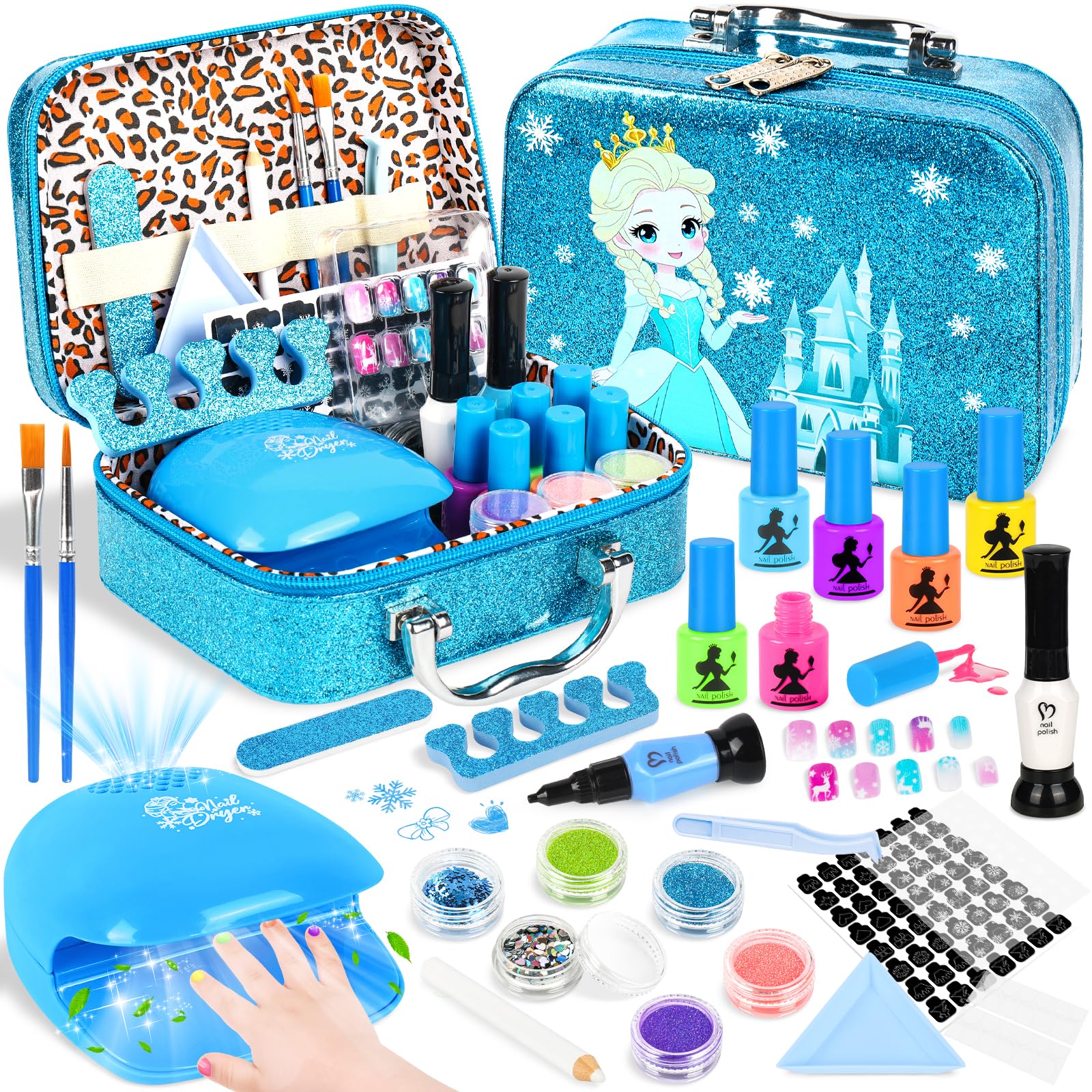 EULRGAUS kids nail polish set box keeps art supplies organized for easy play.