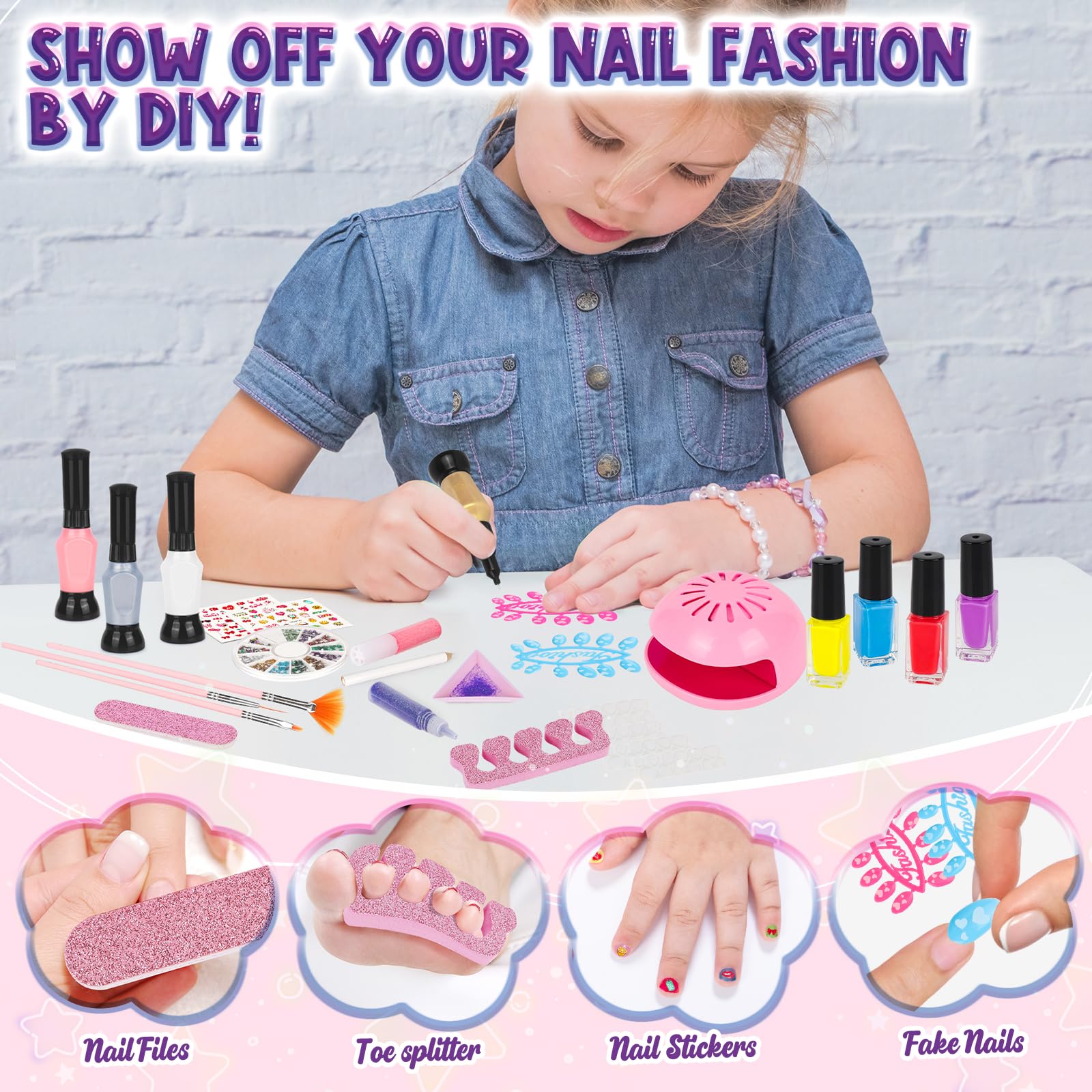 EULRGAUS uñas-falsas para niñas permiten practicar diseños.