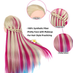 Eumos cosmetology doll head designed for braiding and salon education