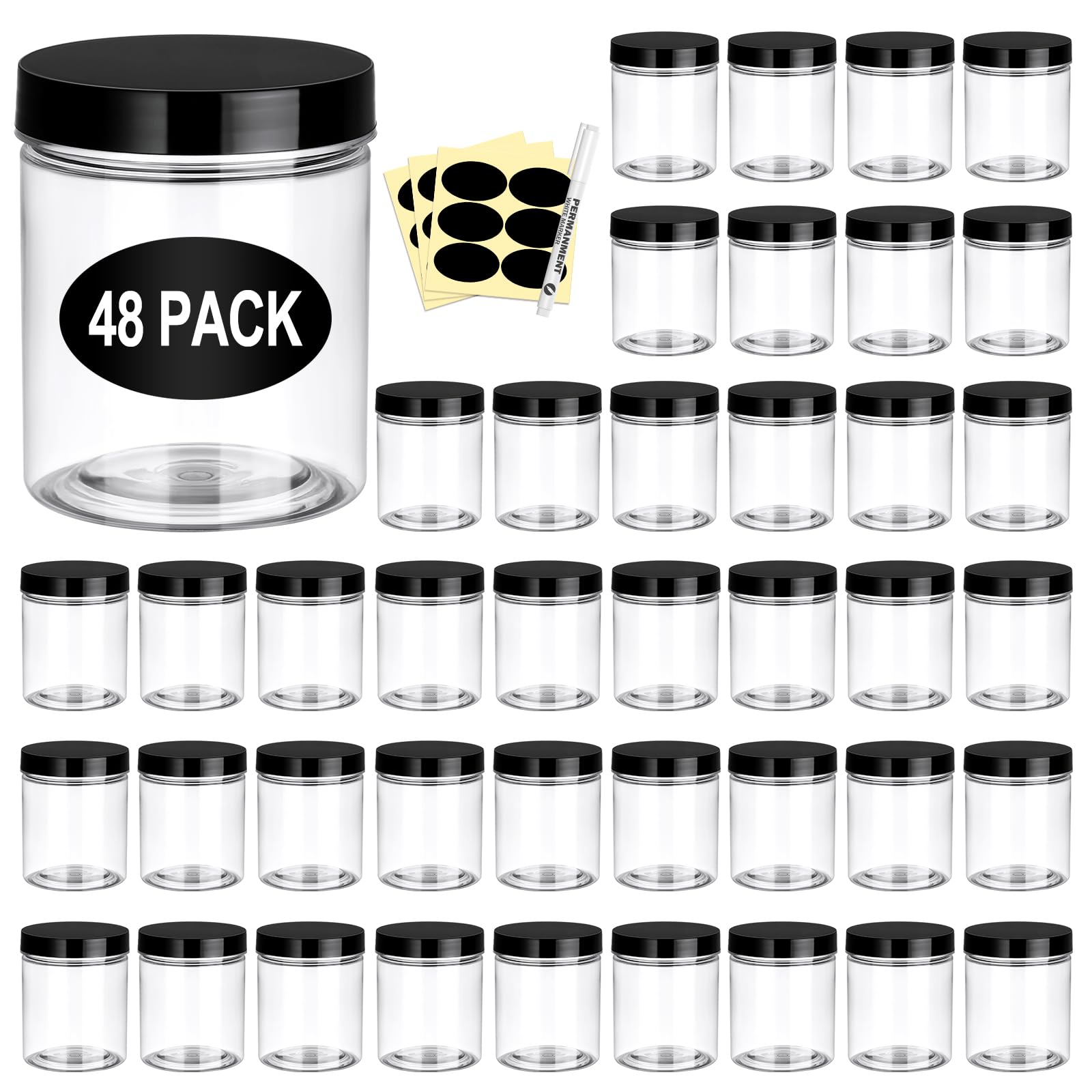 Eupako 6oz jar front view showing compact, durable cosmetic storage solution