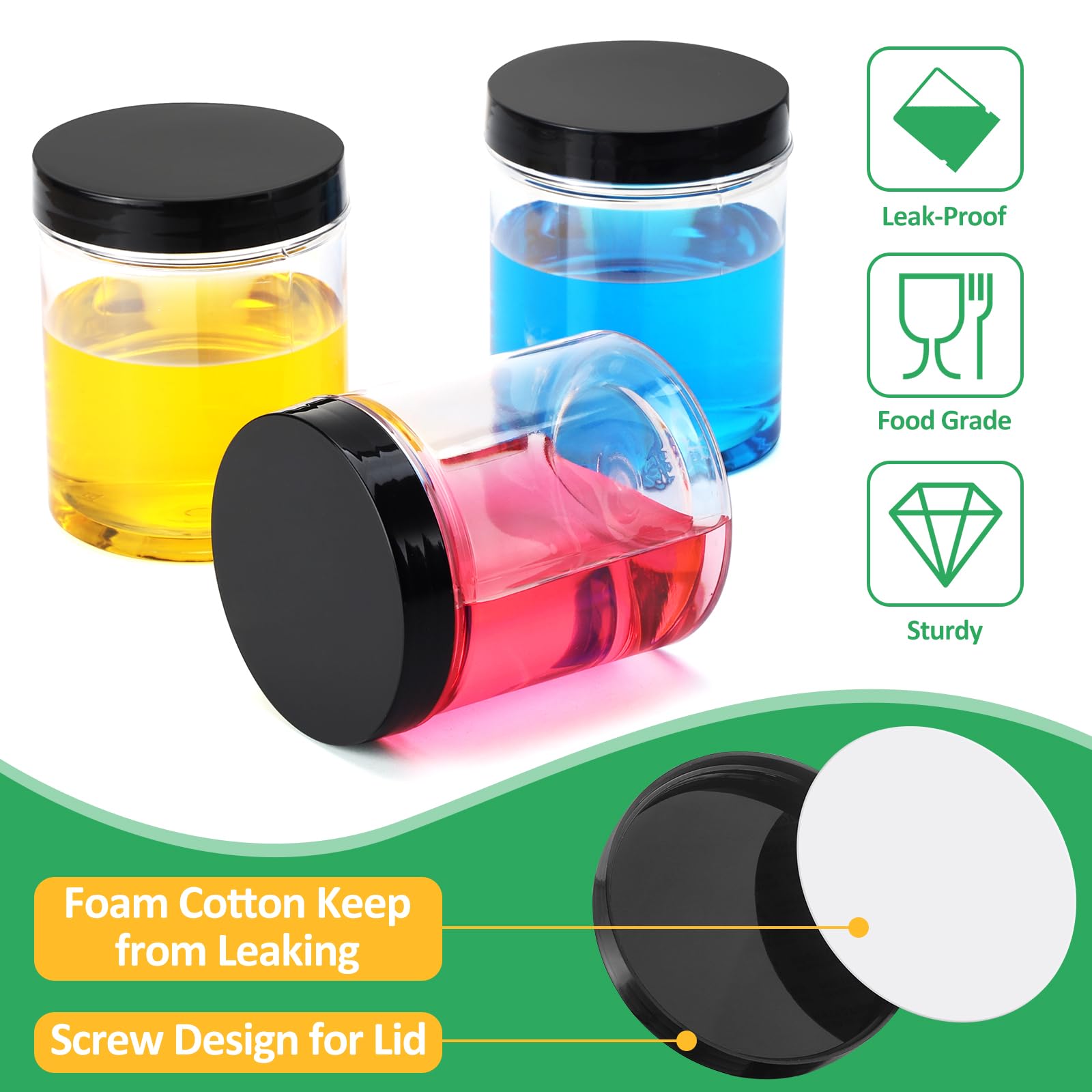 Eupako clear 6oz jar with labels displayed for quick identification
