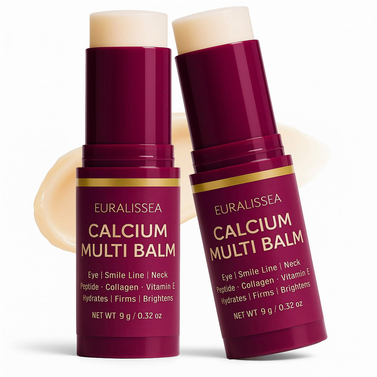 Euralissea Calcium Volume Multi Balm stick closed, portable hydration for on-the-go skin care.