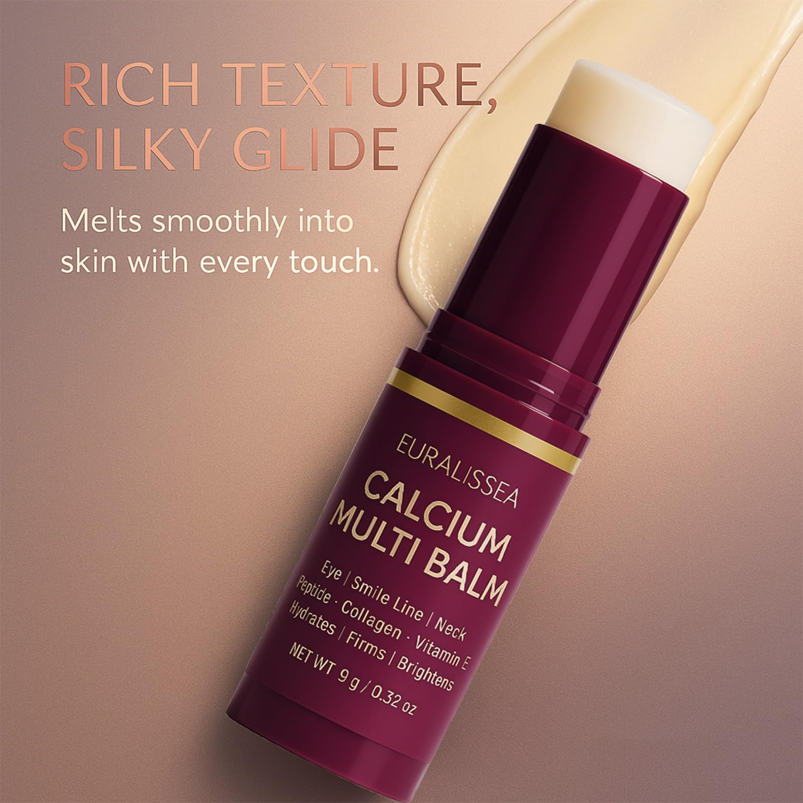 Euralissea Calcium Volume Multi Balm stick open for quick refresh and moisture boost.
