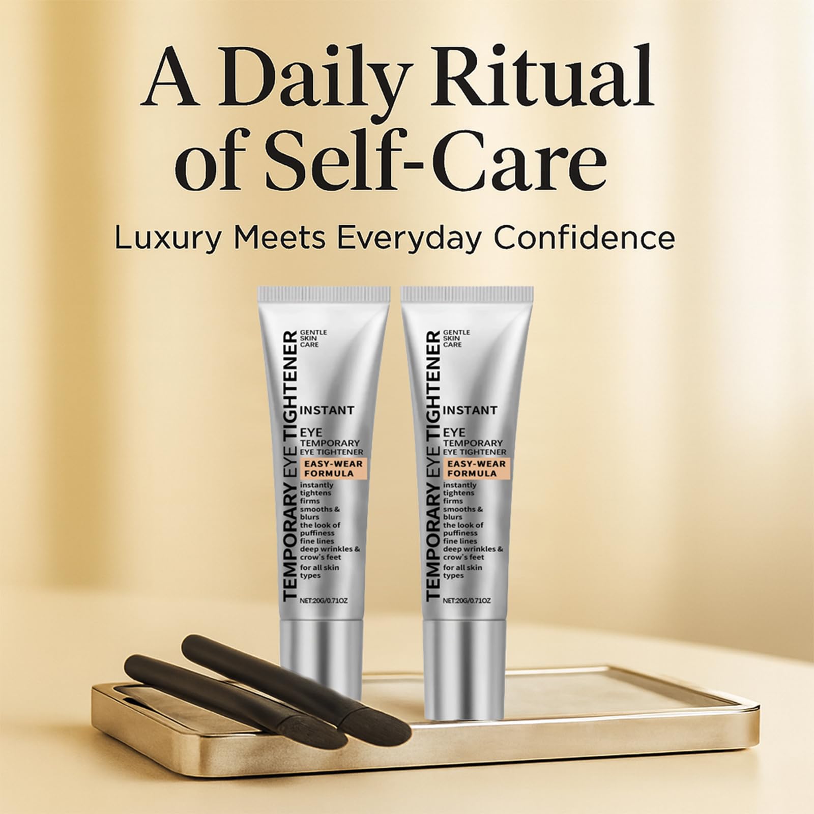 Euralissea Perfection Eye Tightener cream tube close-up highlights silky texture for quick use.