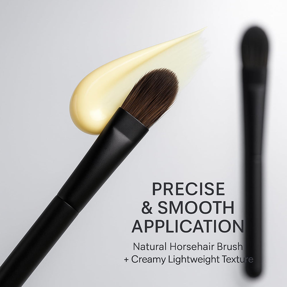 Euralissea Perfection Eye Tightening Cream precision brush in use for accurate orbital application