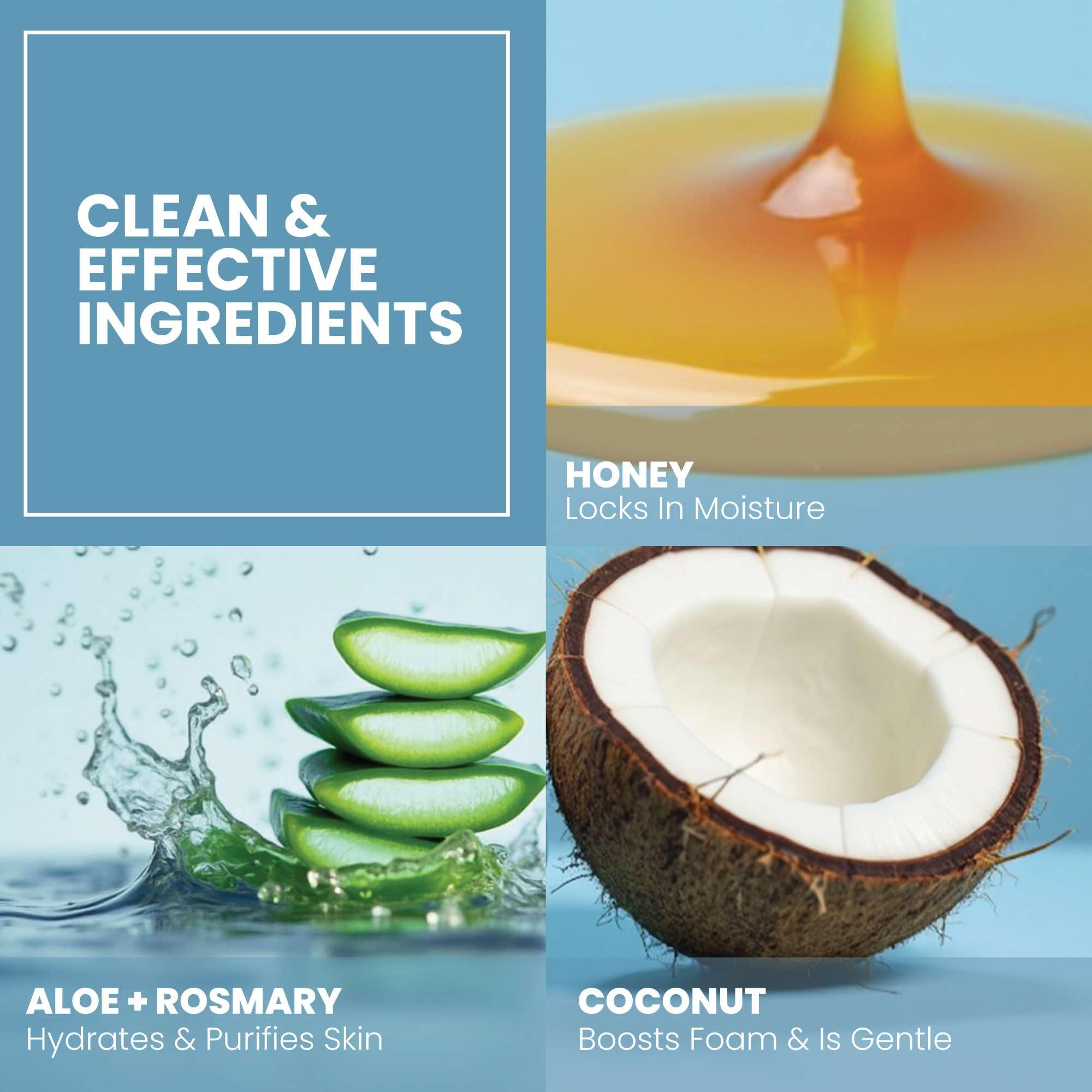 Eva Naturals Coconut and Honey Foaming Face Wash ideal for sensitive skin.