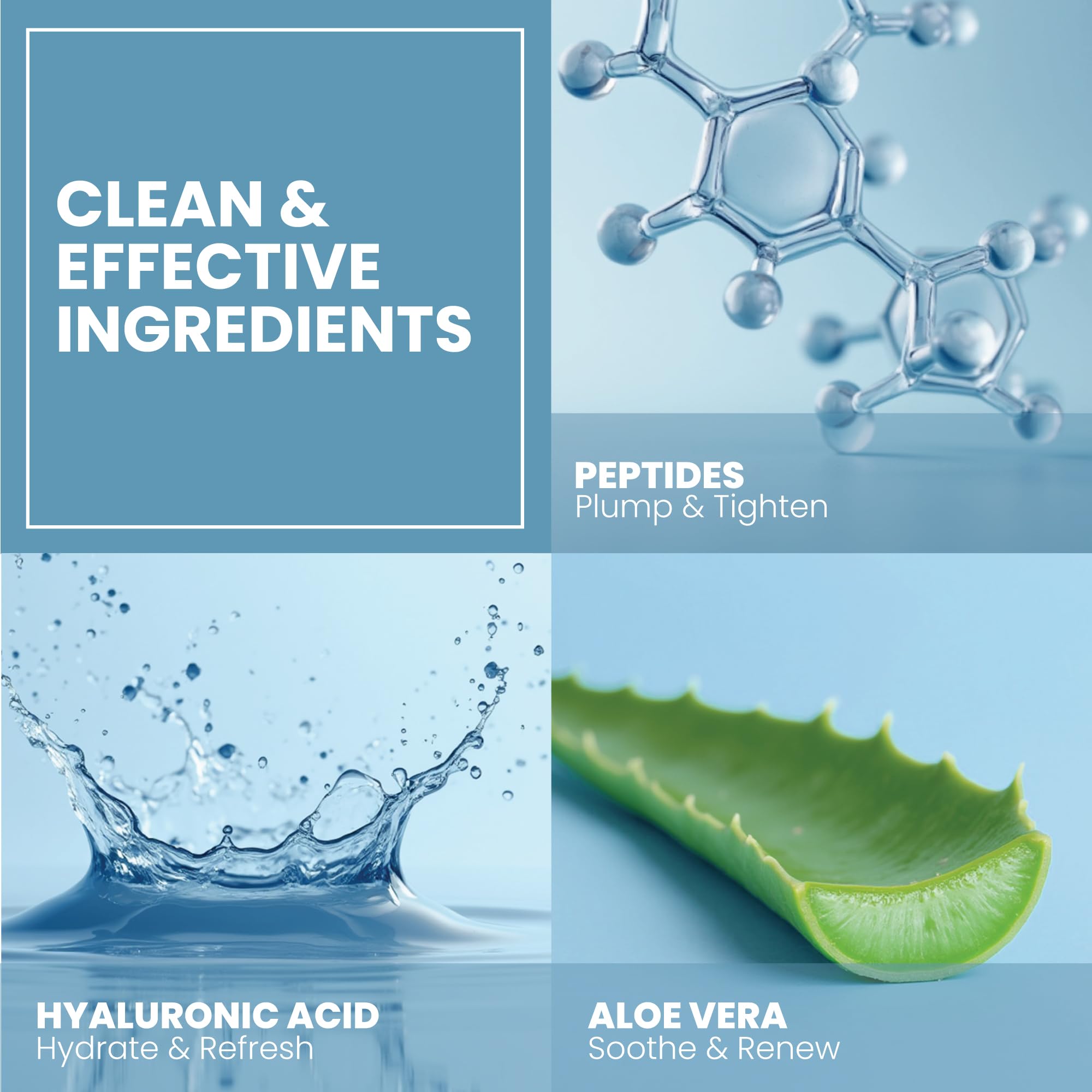 Eva Naturals collagen peptide serum for daily use on clean skin