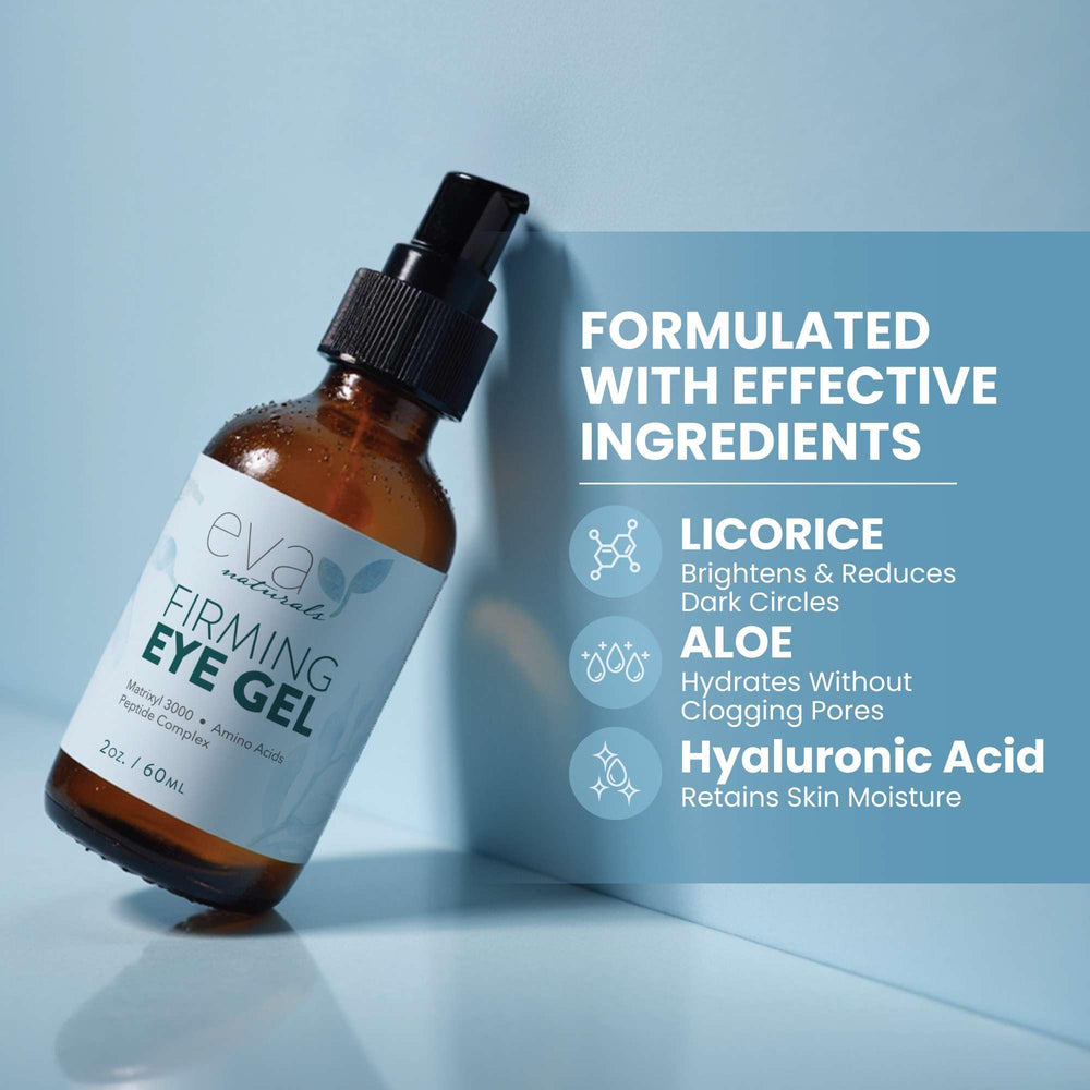 Cucumber botanicals image featuring Eva Naturals Eye Gel for refreshing eye care