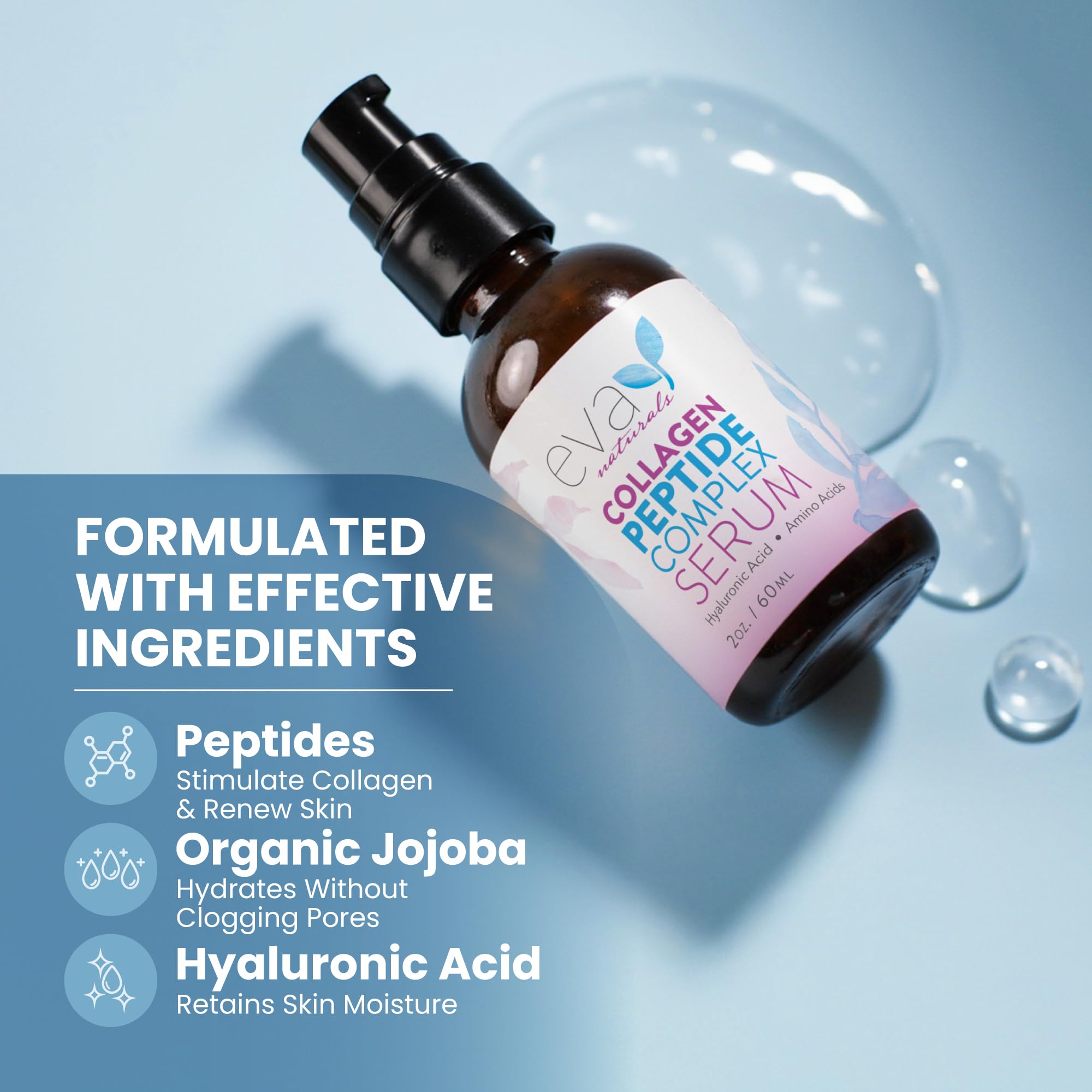 Eva Naturals face skin close-up – balanced, refreshed appearance with regular use