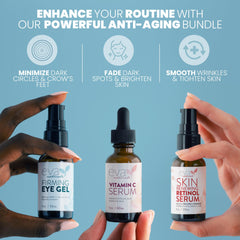 Eva Naturals facelift retinol serum bottle showing nighttime renewal and texture refinement