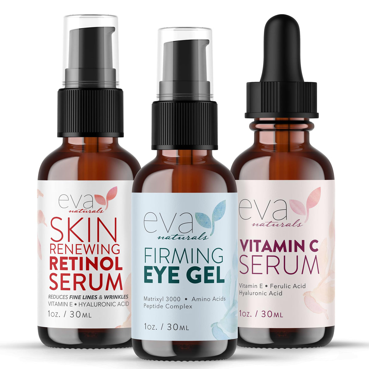 Eva Naturals facelift vitamin C serum pump bottle for brightening and even tone