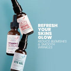 Eva Naturals firming eye gel tube targeting puffiness and fine lines around eyes