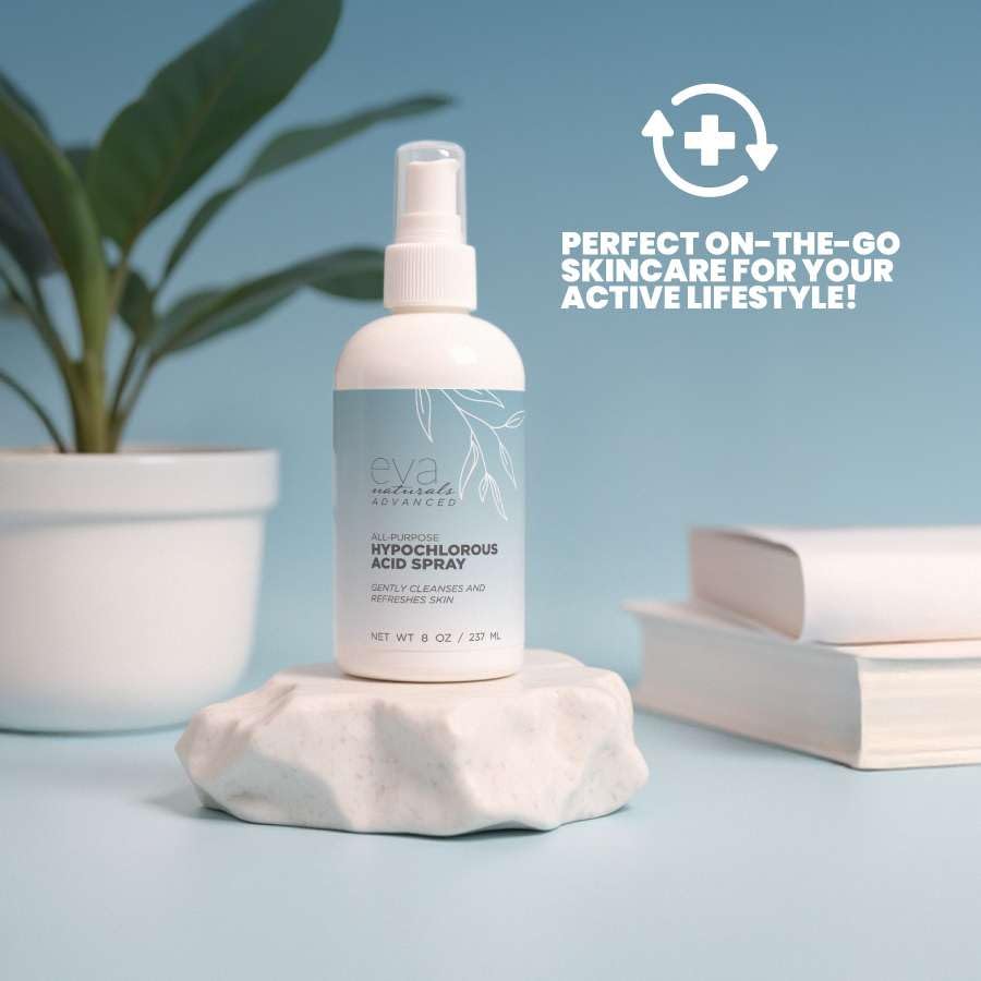 Eva Naturals HOCl skincare routine companion compatible with lightweight regimens