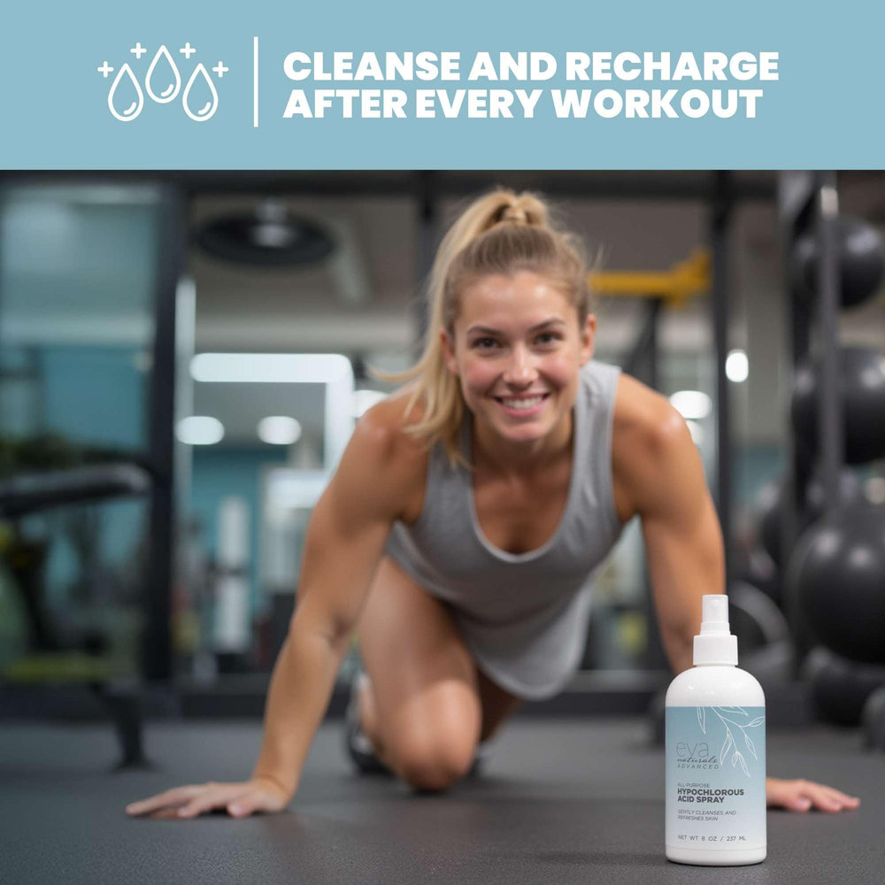 Eva Naturals HOCl underarms spray refreshes skin after activity