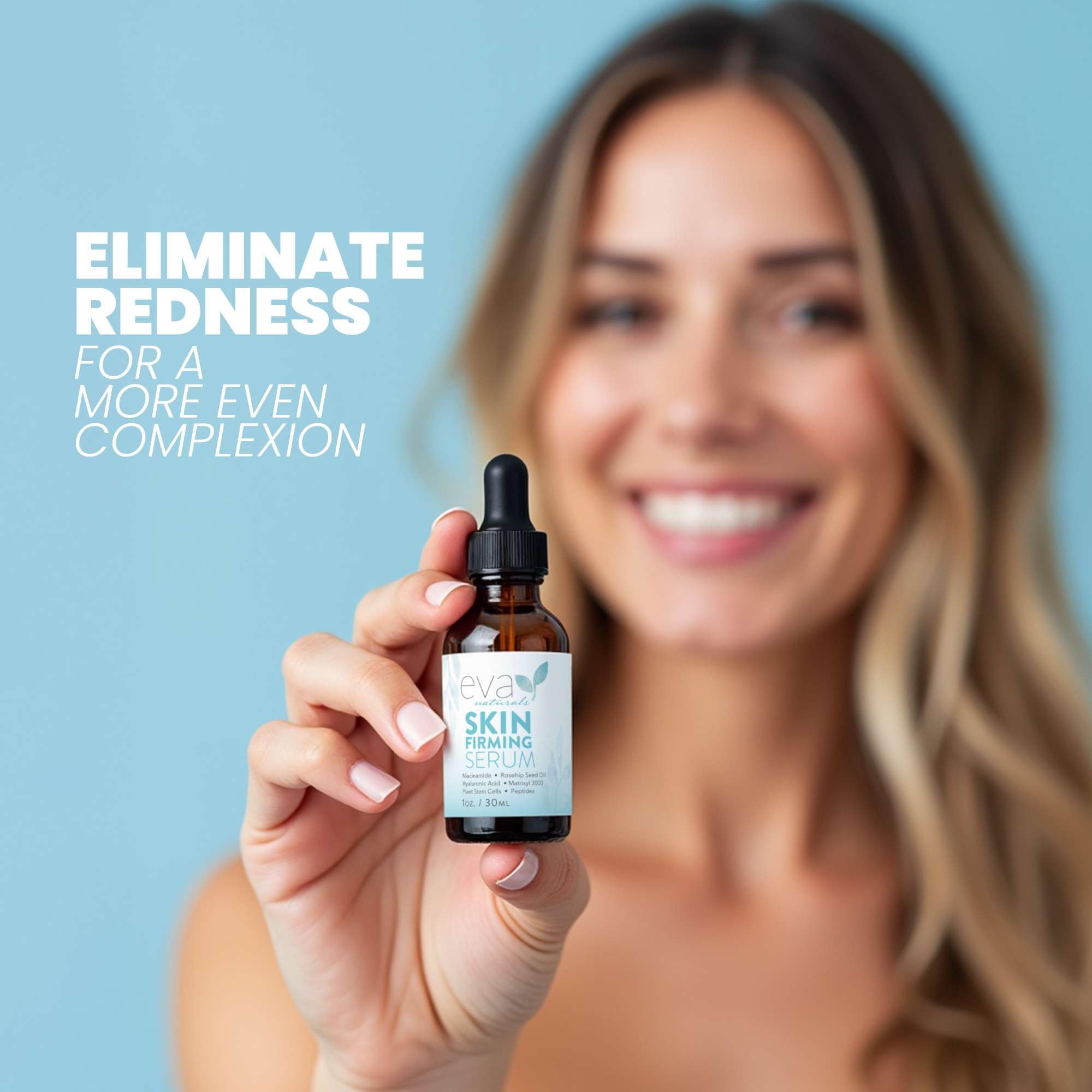Eva Naturals Hyaluronic Acid serum glow on skin hints at lasting hydration