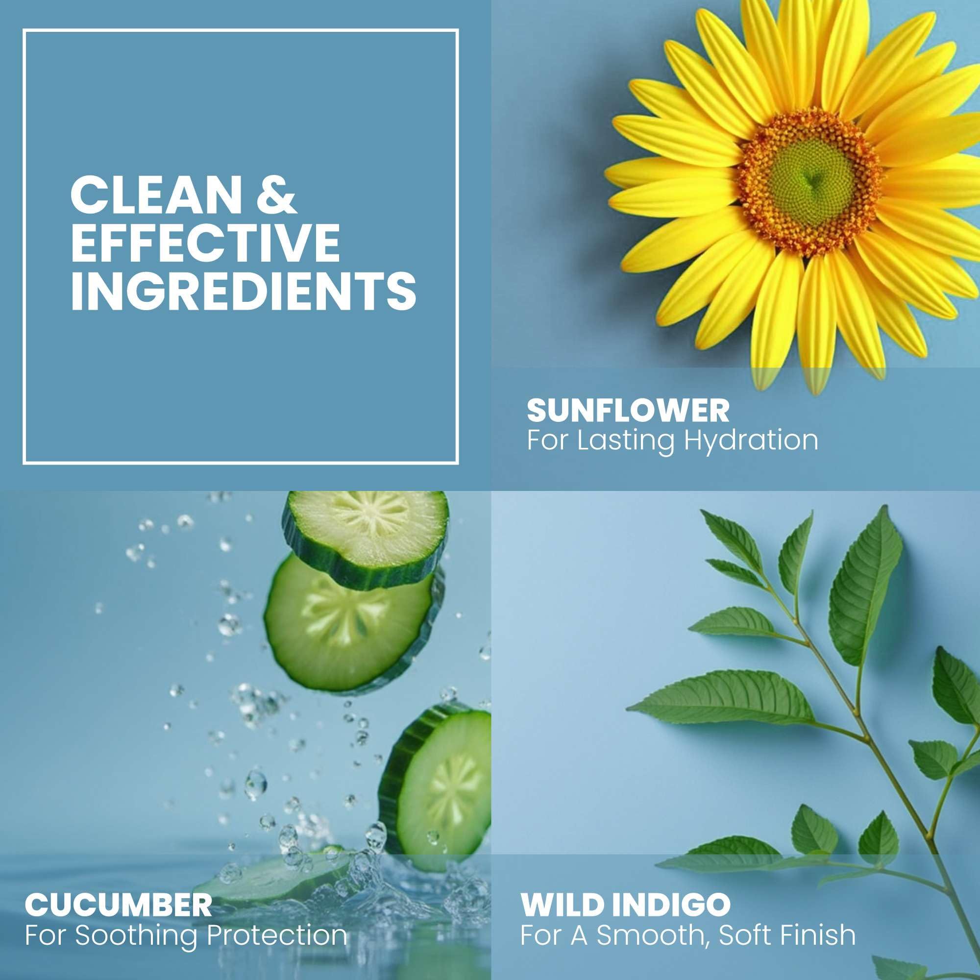 Eva Naturals formula highlights green tea, peptides for firming benefits in a closeup.