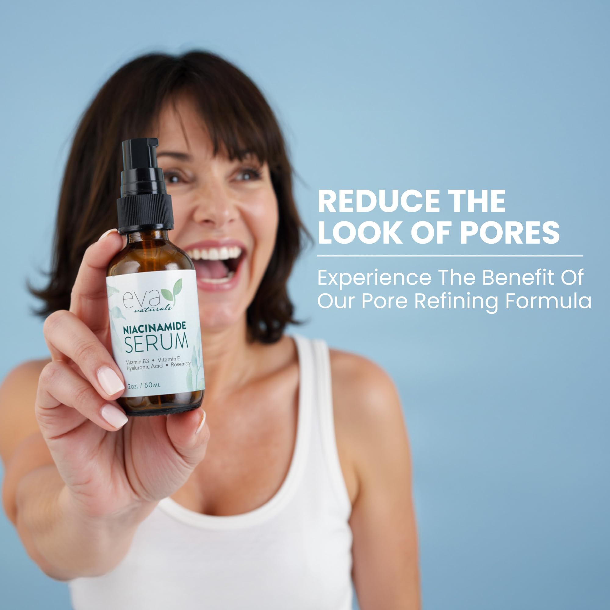 Eva Naturals Niacinamide Serum fragrance-free label emphasizes clean ingredients