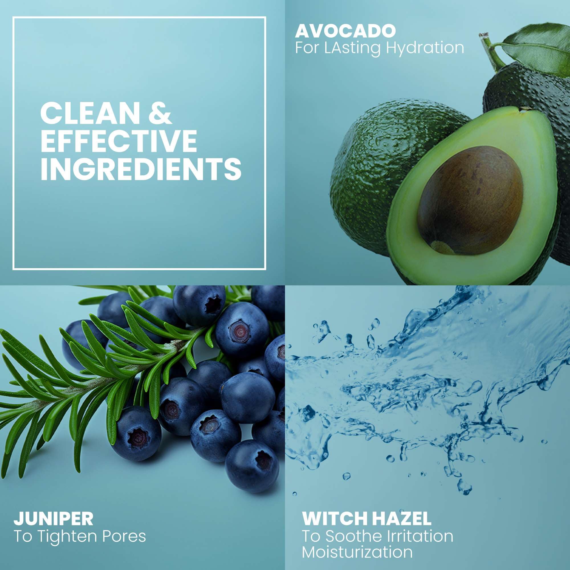 Eva Naturals nourishing ingredients avocado oil and rosemary extract visual for barrier support.