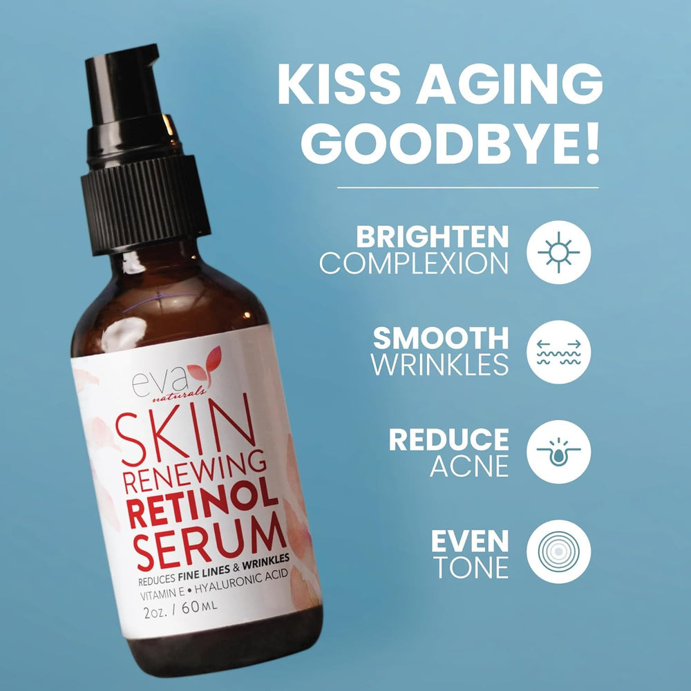 Eva Naturals Retinol Serum application on hand demonstrates nightly use