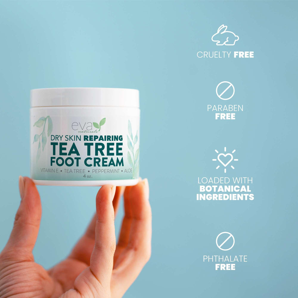 Eva Naturals Tea Tree Foot Cream enriched with aloe sunflower and geranium