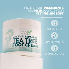Eva Naturals Tea Tree Foot Cream massage application for foot care