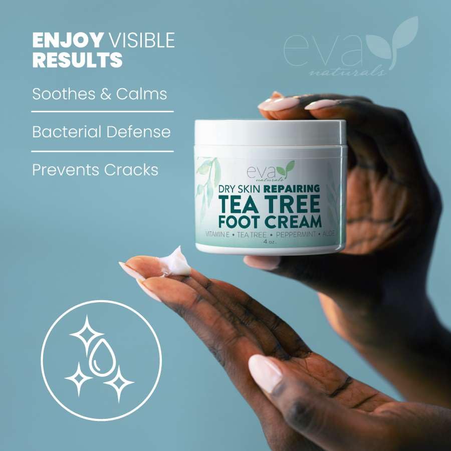 Eva Naturals Tea Tree Foot Cream tea tree oil infused revives feet