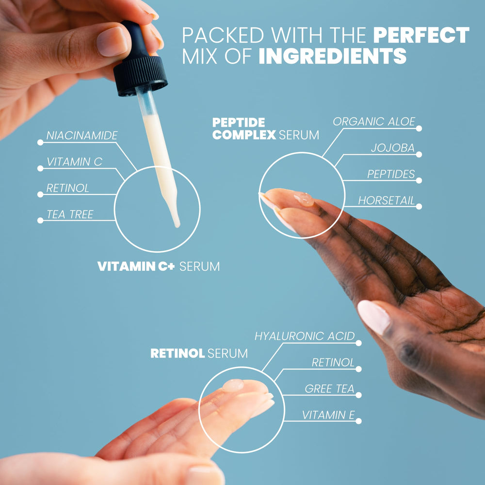 Eva Naturals Trifecta routine application scene for easy nightly care