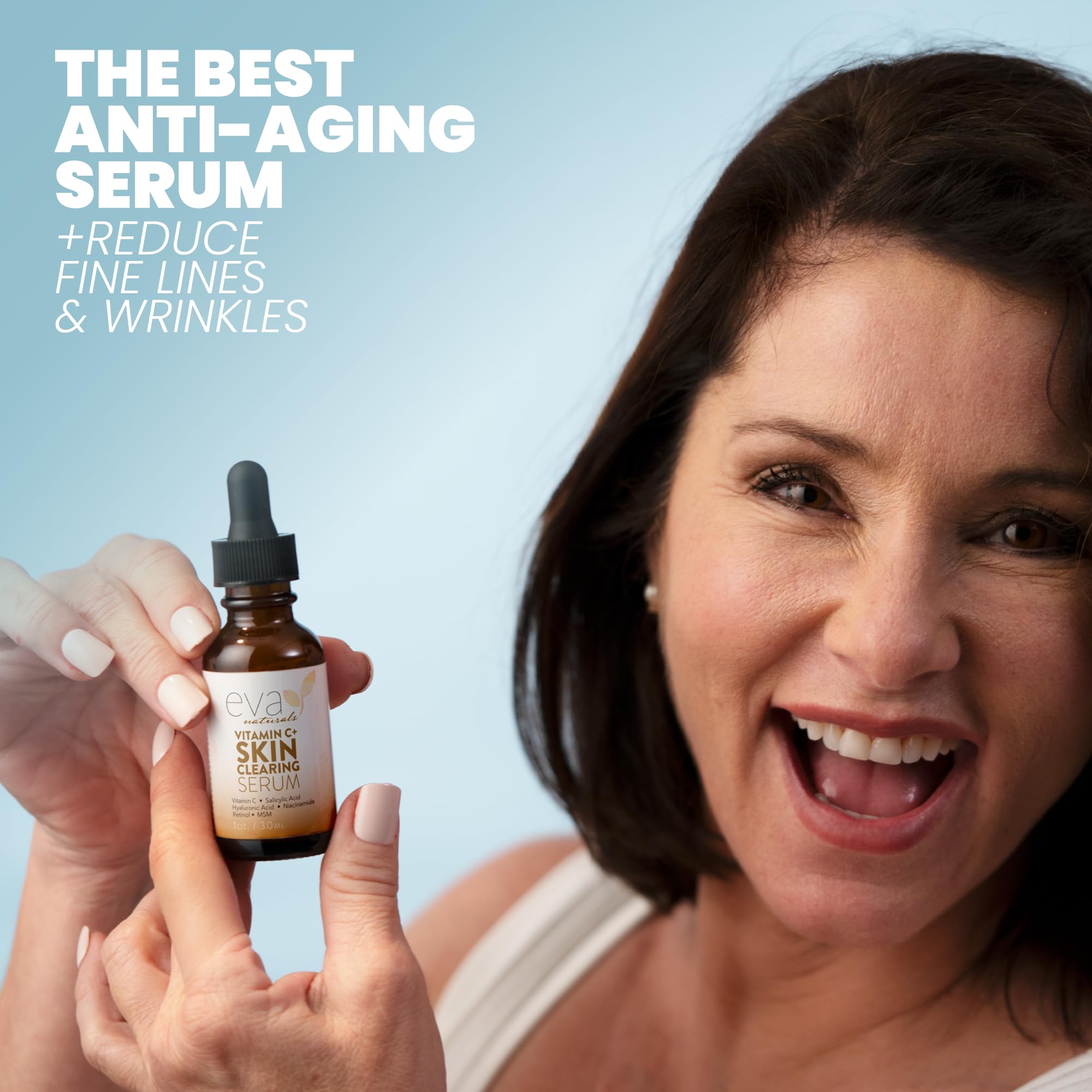 Eva Naturals Vitamin C Serum application dropper enables even, easy distribution.
