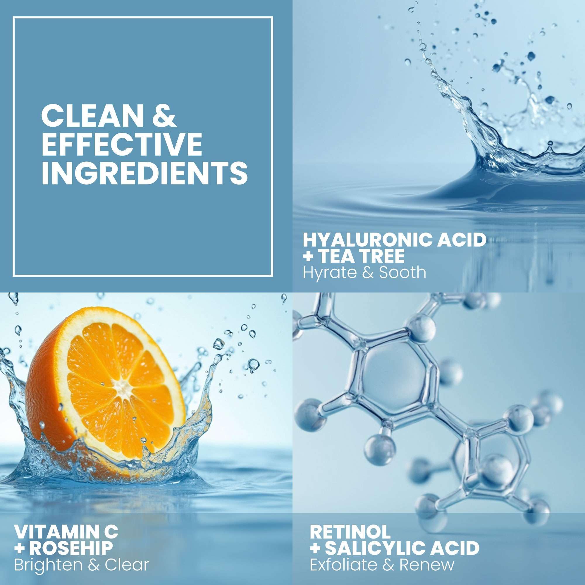 Eva Naturals Vitamin C Serum clarity closeup on cheek