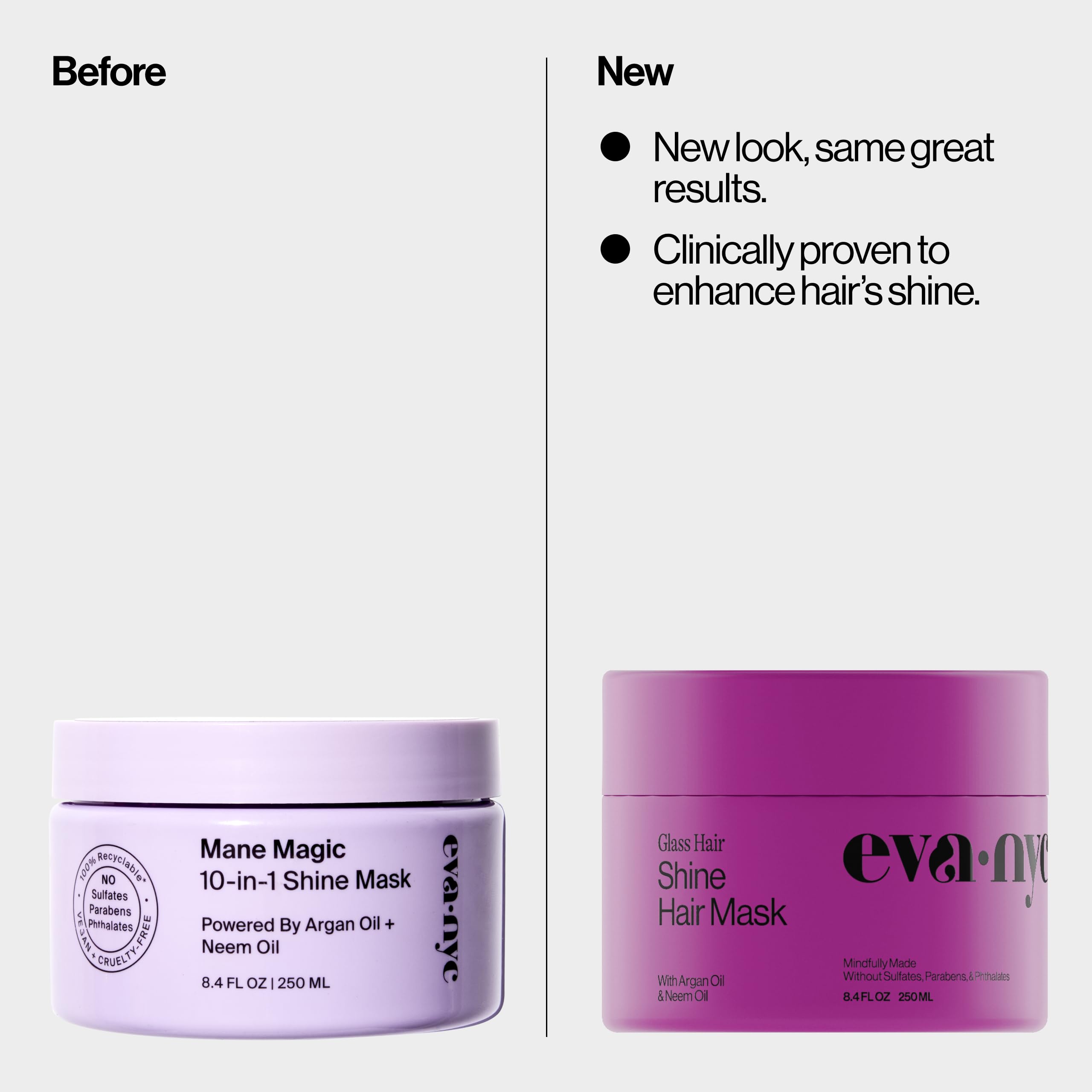 EVA NYC anti-frizz mask texture swatch shows velvety formula for frizz control.