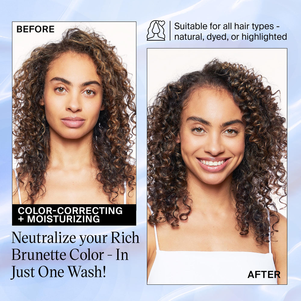 Eva NYC Brass to Sass Brunette Shampoo label highlighting sulfate-free vegan formula