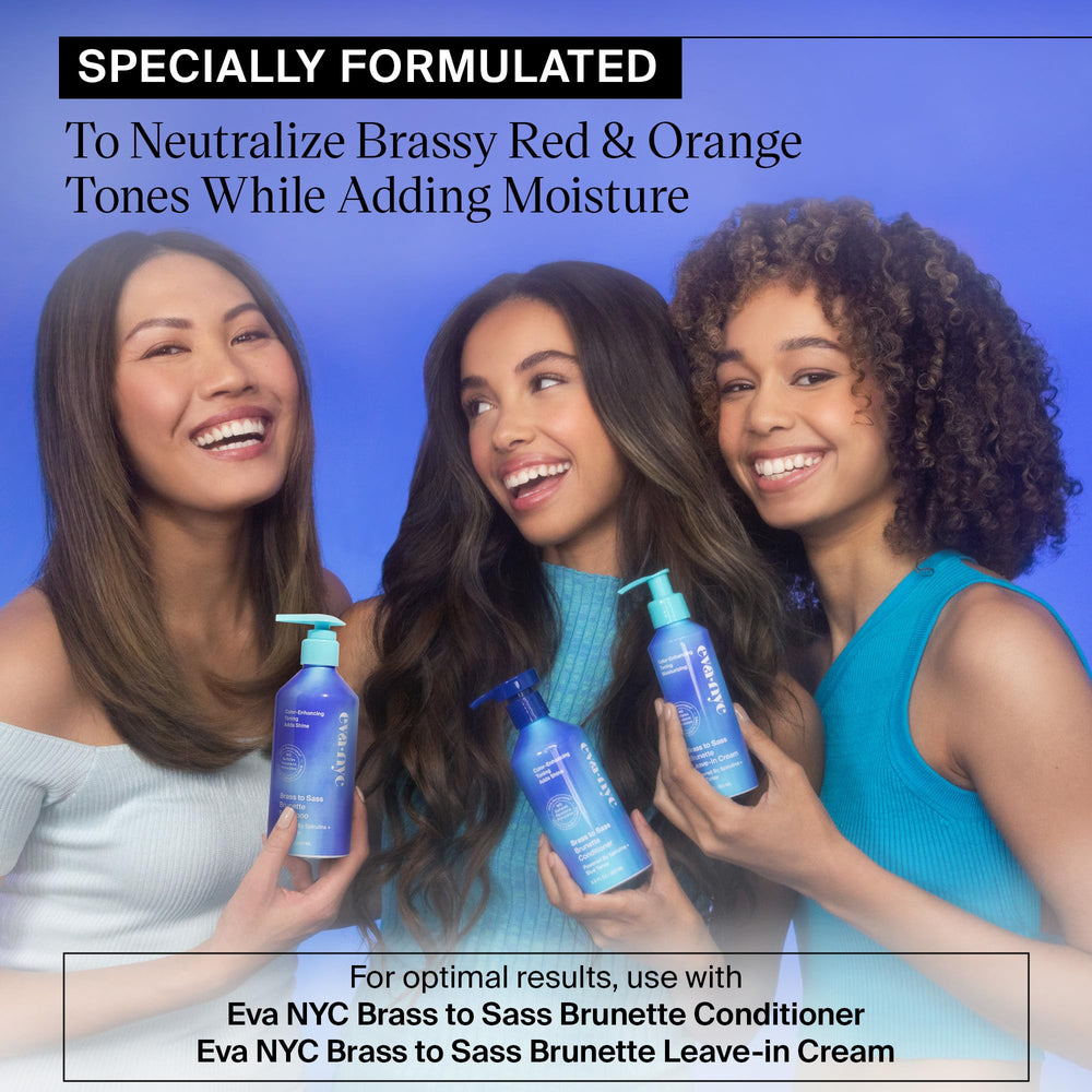 Eva NYC Brass to Sass Brunette hair looks softer and more manageable.