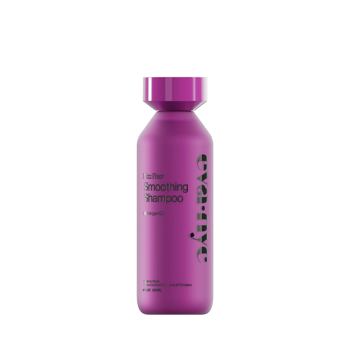 Eva NYC Champú Antifrizz, botella visible, cabello suave y sin encrespamiento.