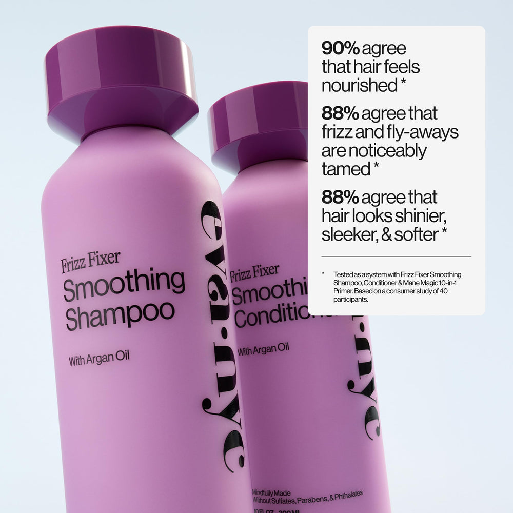 Eva NYC Frizz Fixer smoothing shampoo frizz-control result for styling