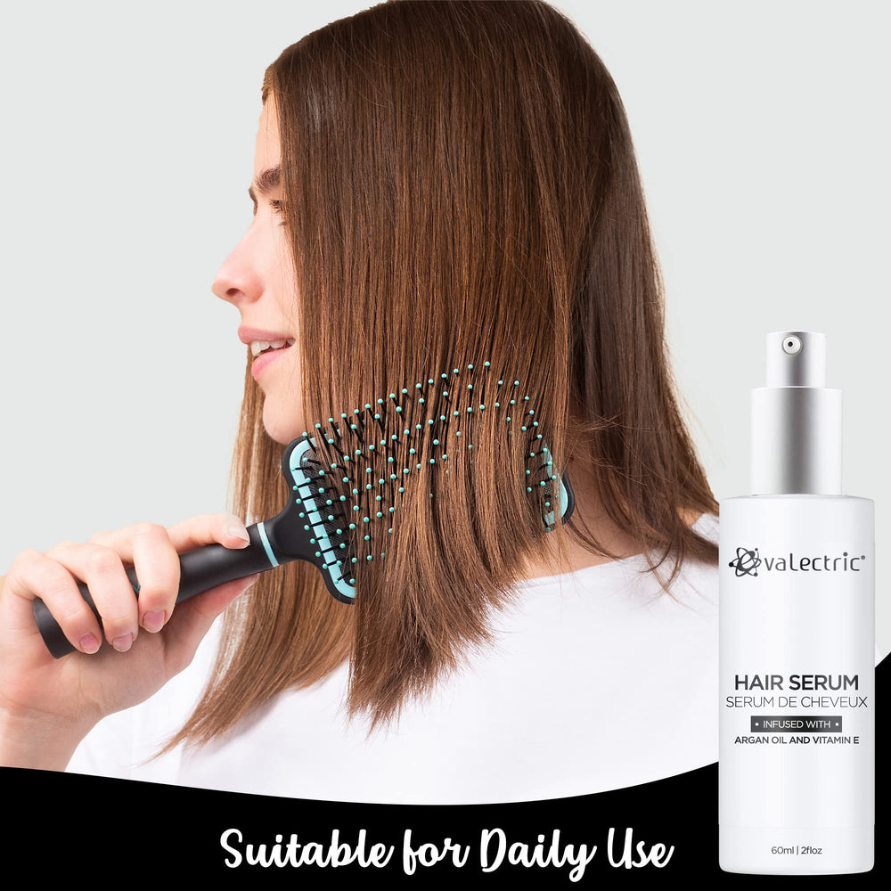 Evalectric Argan Oil Hair Serum provides heat protection during styling without buildup